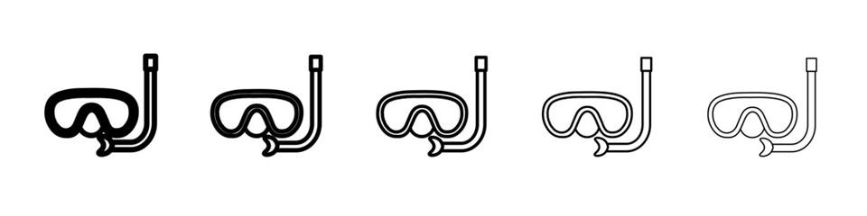 Diving mask icon vector thin outline style sign