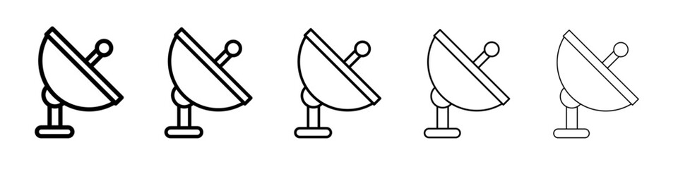 dish icon vector thin outline style sign