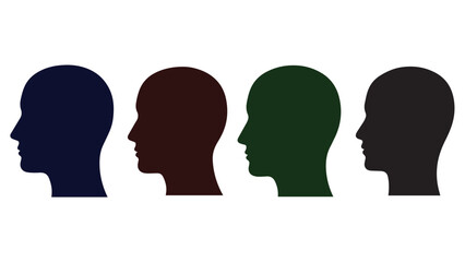 Diverse human head profiles representing inclusion and multiculturalism