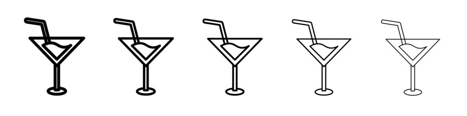 drink icon vector thin outline style sign