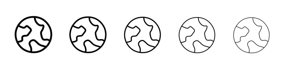 earth icon vector thin outline style sign