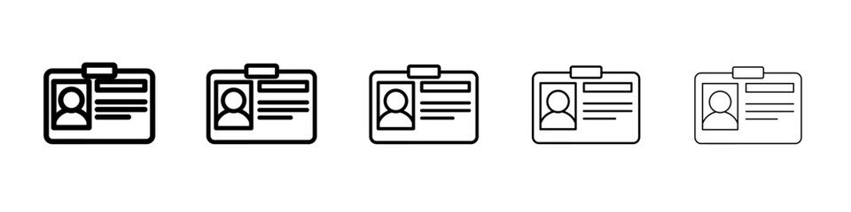 Employee id card icon vector thin outline style sign