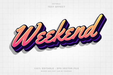 Weekend Editable Text Effect Template Style