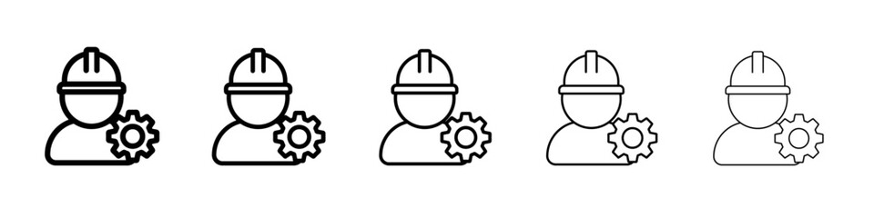 engineering service icon vector thin outline style sign