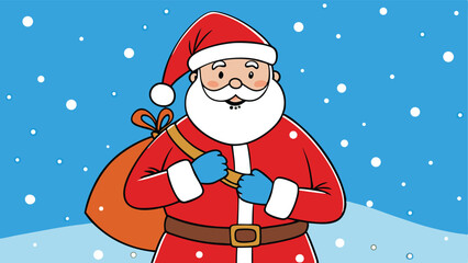 Snowy Victorian Santa Claus Illustration.