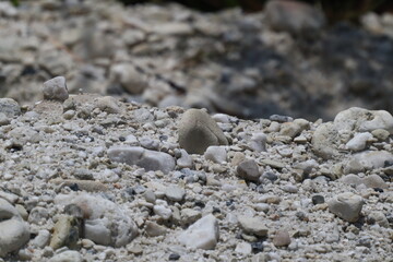 rock and sand from river