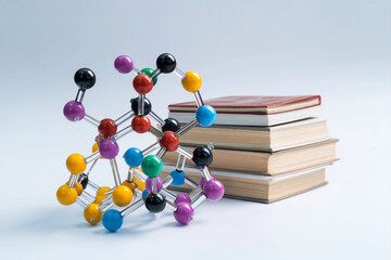 Molecular model and books on study of science concepts in classroom