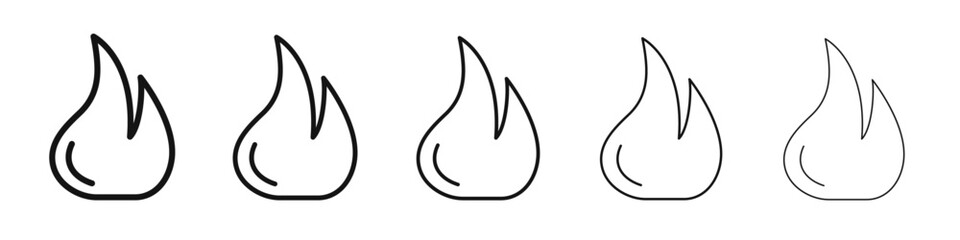 Fire Icon Single vector thin outline style sign