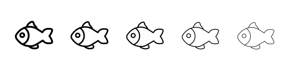 fish icon vector thin outline style sign