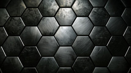 Industrial background with metal hexagons steel texture