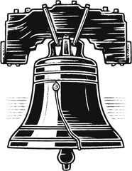 A woodcut illustration of the Liberty Bell, a significant American historical artifact. © Nokturnal13