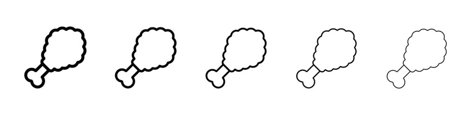 fried chicken icon vector thin outline style sign © Ramdevpir