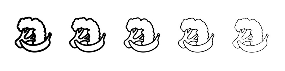 Fruits and vegetables icon vector thin outline style sign