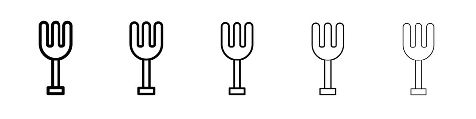 garden fork icon vector thin outline style sign