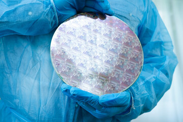 Silicon wafer for manufacturing semiconductor of integrated circuit.