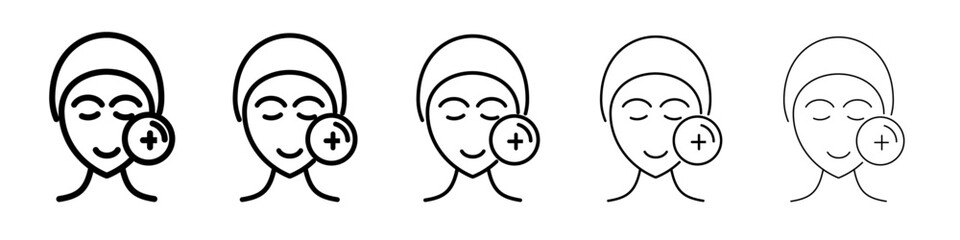 Glowing Skin Icon Single vector thin outline style sign