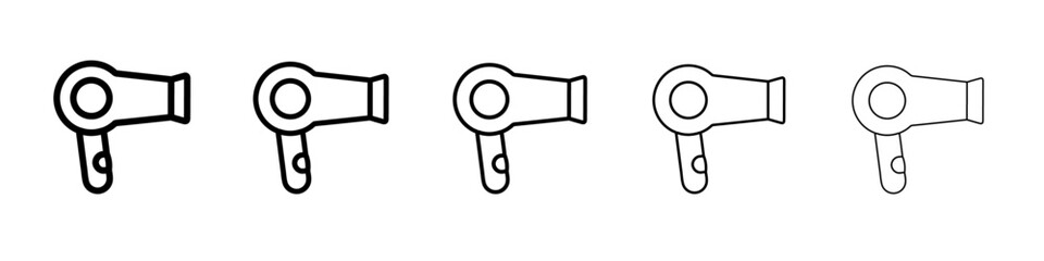 hair dryer icon vector thin outline style sign