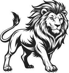 A collection of dynamically stylized lion illustrations