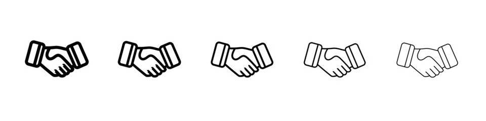 Handshake Icon Single vector thin outline style sign