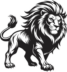 A collection of dynamically stylized lion illustrations