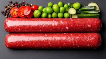 Delicious Smoked Sausages with Fresh Vegetables