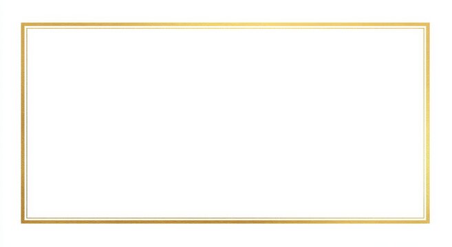 A rectangular, white space enclosed by a double golden border, offering a clean, elegant design