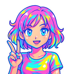 PNG Vibrant anime character illustration.