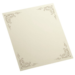 open decorative scroll paper for wedding, menu, or poster mockup isolated on white background 