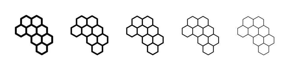 honeycomb icon vector thin outline style sign