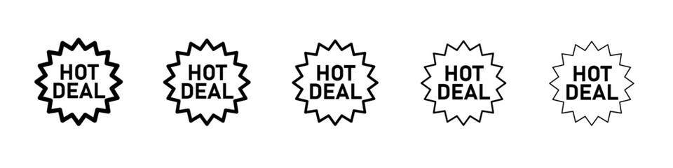 Hot deal icon vector thin outline style sign