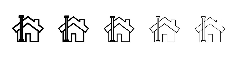 house height icon vector thin outline style sign