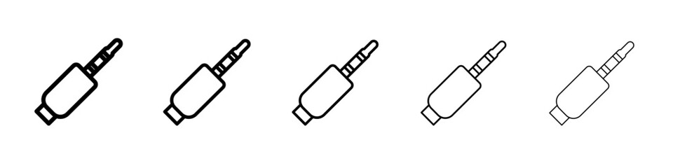 Jack cable icon vector thin outline style sign