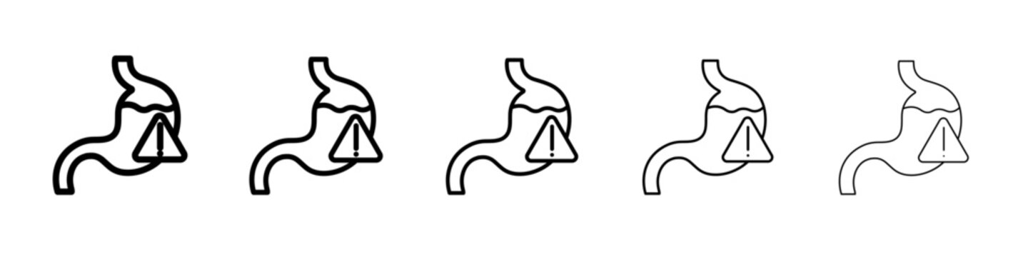 Indigestion icon vector thin outline style sign