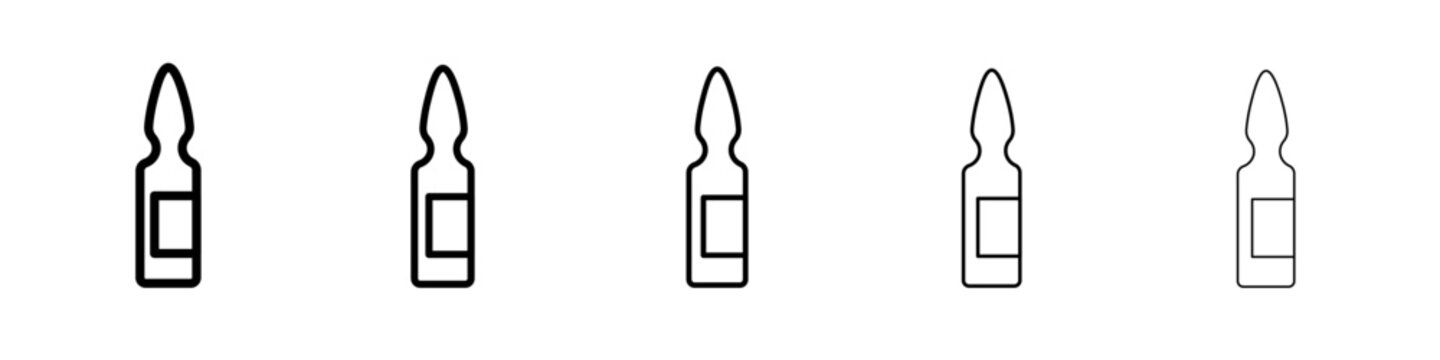 injection vial icon vector thin outline style sign