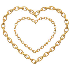 Golden Chains Forming a Heart: Elegant Jewelry Design