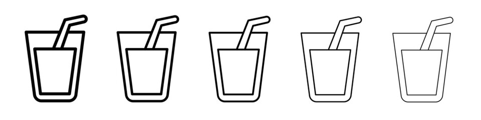 juice icon vector thin outline style sign