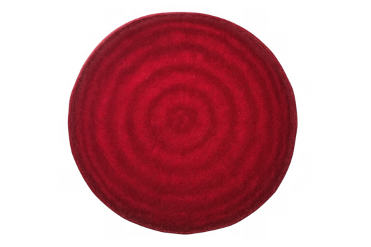 Close-up of a beetroot slice revealing its vibrant red color and distinctive concentric circles, isolated on a transparent background