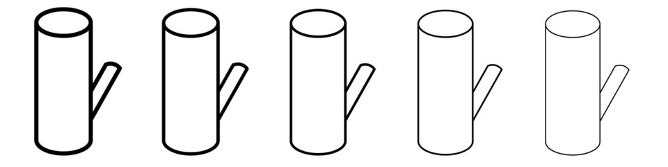 log icon vector thin outline style sign