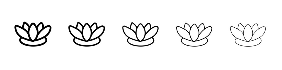 lotus icon vector thin outline style sign