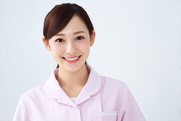 笑顔の医療従事者（看護師、介護士）の女性