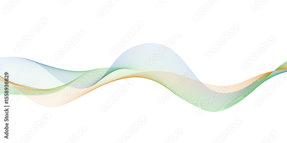 Poster abstract colorful glowing wave curved lines background. abstract frequency sound wave lines and tech