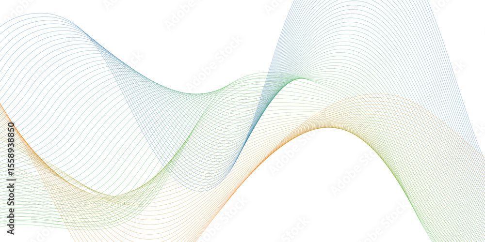 Poster abstract colorful glowing wave lines background. blending gradient colors. digital frequency track e