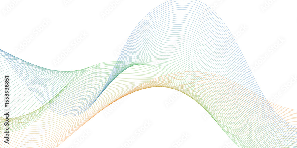 Poster abstract colorful glowing wave curved lines background. abstract frequency sound wave lines and tech