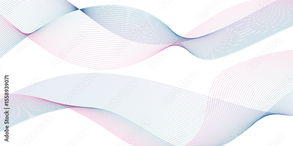 Poster abstract modern colorful wavy stylized blend liens on white background. blending gradient colors. di