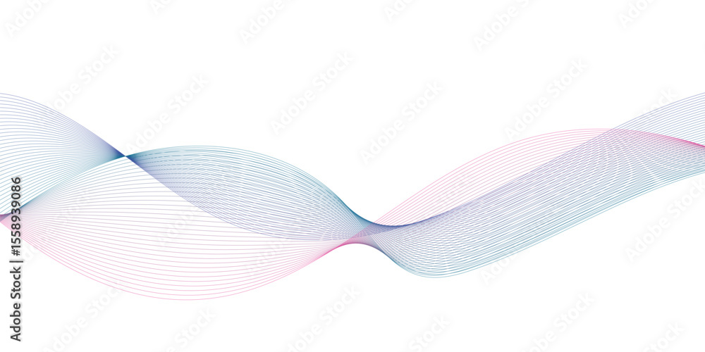 Poster abstract modern colorful wavy stylized blend liens on white background. blending gradient colors. di
