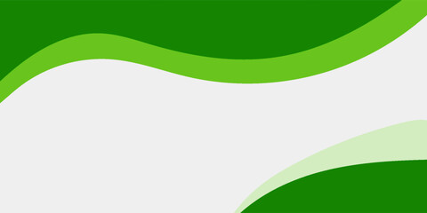 Fototapeta premium Abstract White and Green wave wide background banner