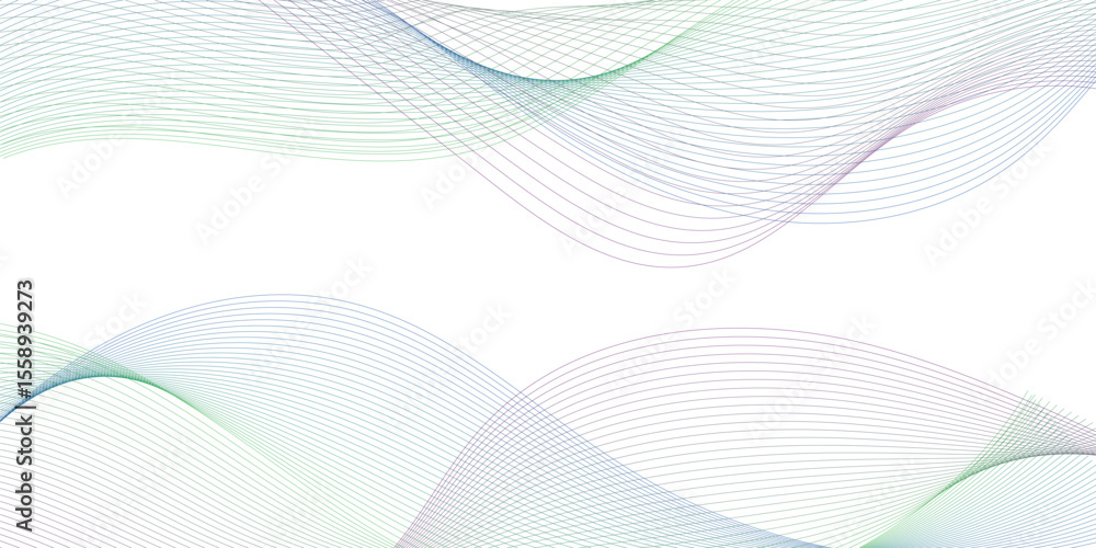 Aufkleber abstract modern colorful wavy stylized blend liens and technology lines on white background. blendin