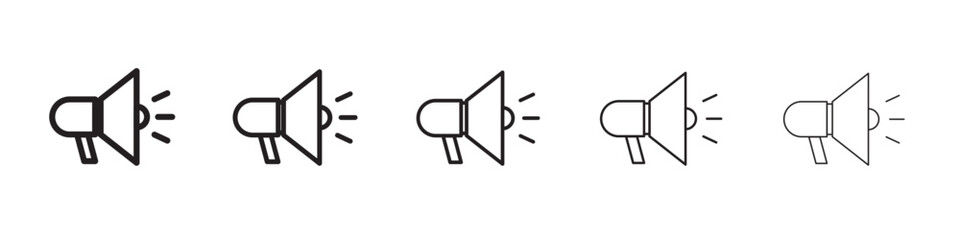 Megaphone Icon Single vector thin outline style sign
