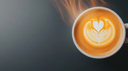 Aromatic Latte Art:  Cappuccino Coffee with Heart Design