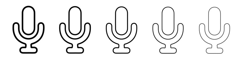 microphone icon vector thin outline style sign